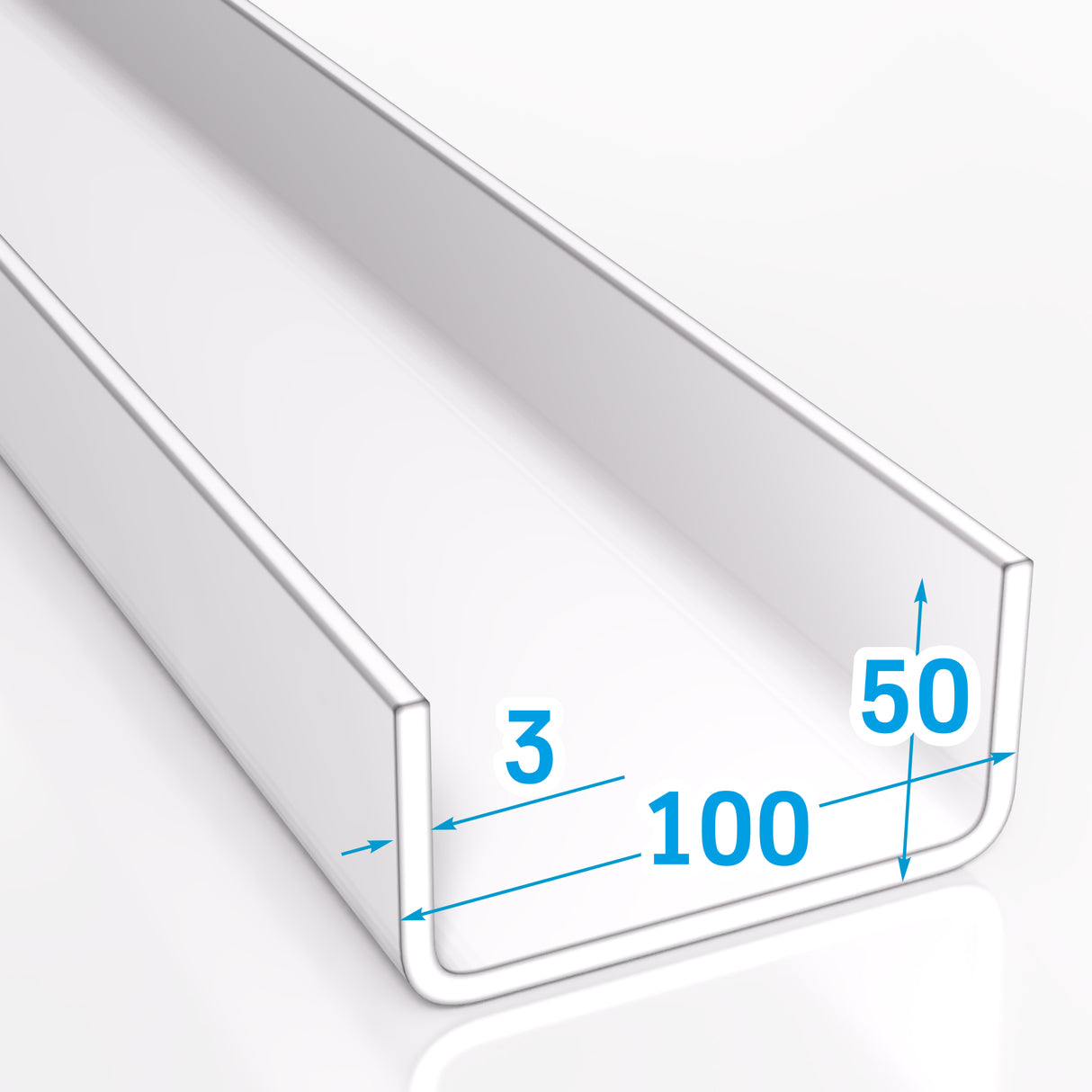Ceownik stalowy 100x50x3 mm zimnogięty S235JR