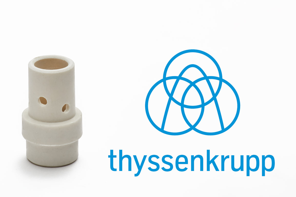 Dyfuzor ceramiczny MB 36 do palnika MIG/MAG – widok w perspektywie z logo thyssenkrupp