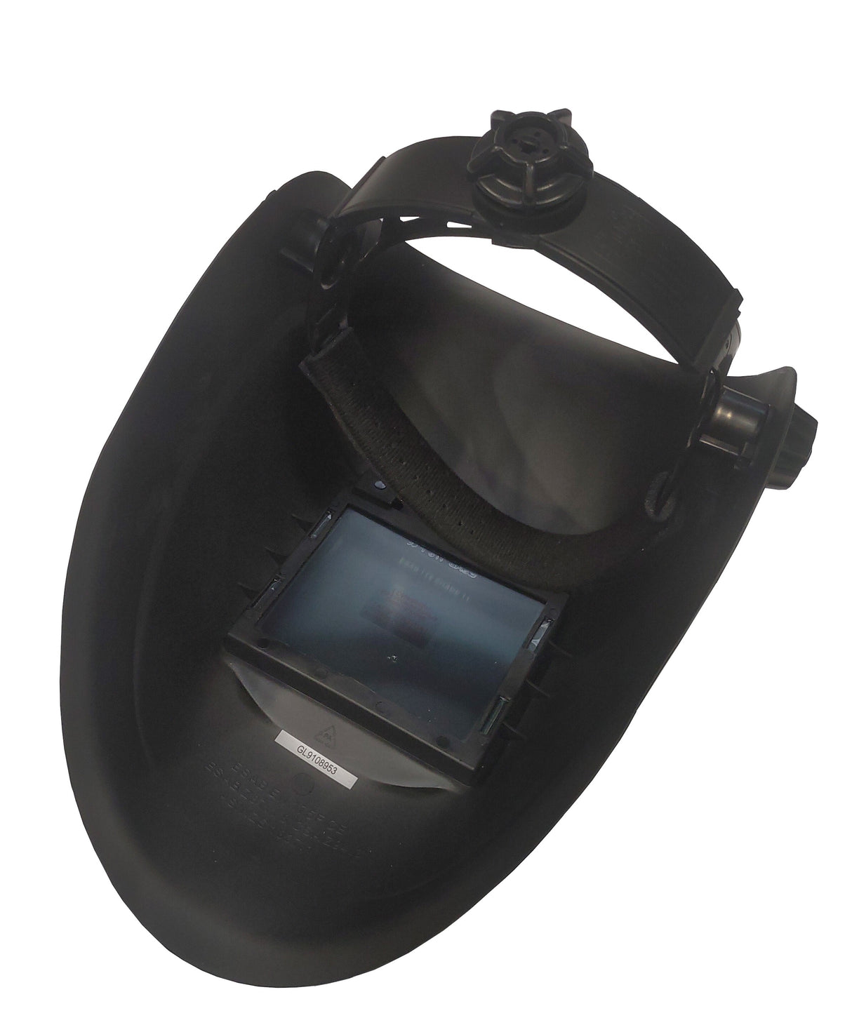 Wnętrze przyłbicy spawalniczej ESAB Eco-Arc II – widok na nagłowie i filtr ochronny