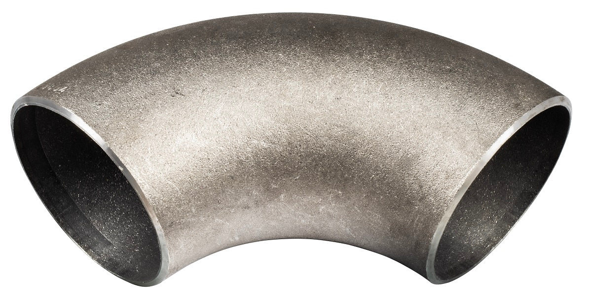 Profil kolana hamburskiego stalowego 2 1/2" (76,1 mm), pokazujący łuk 90° i jednolitą strukturę stali