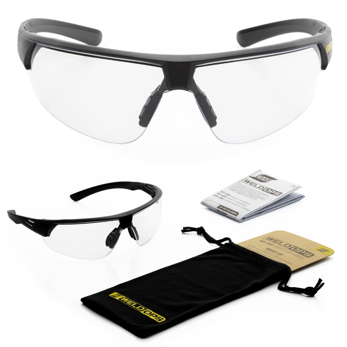 Bezbarwne okulary ochronne WeldOps XF400 – lekkie i wygodne do pracy w hali lub magazynie