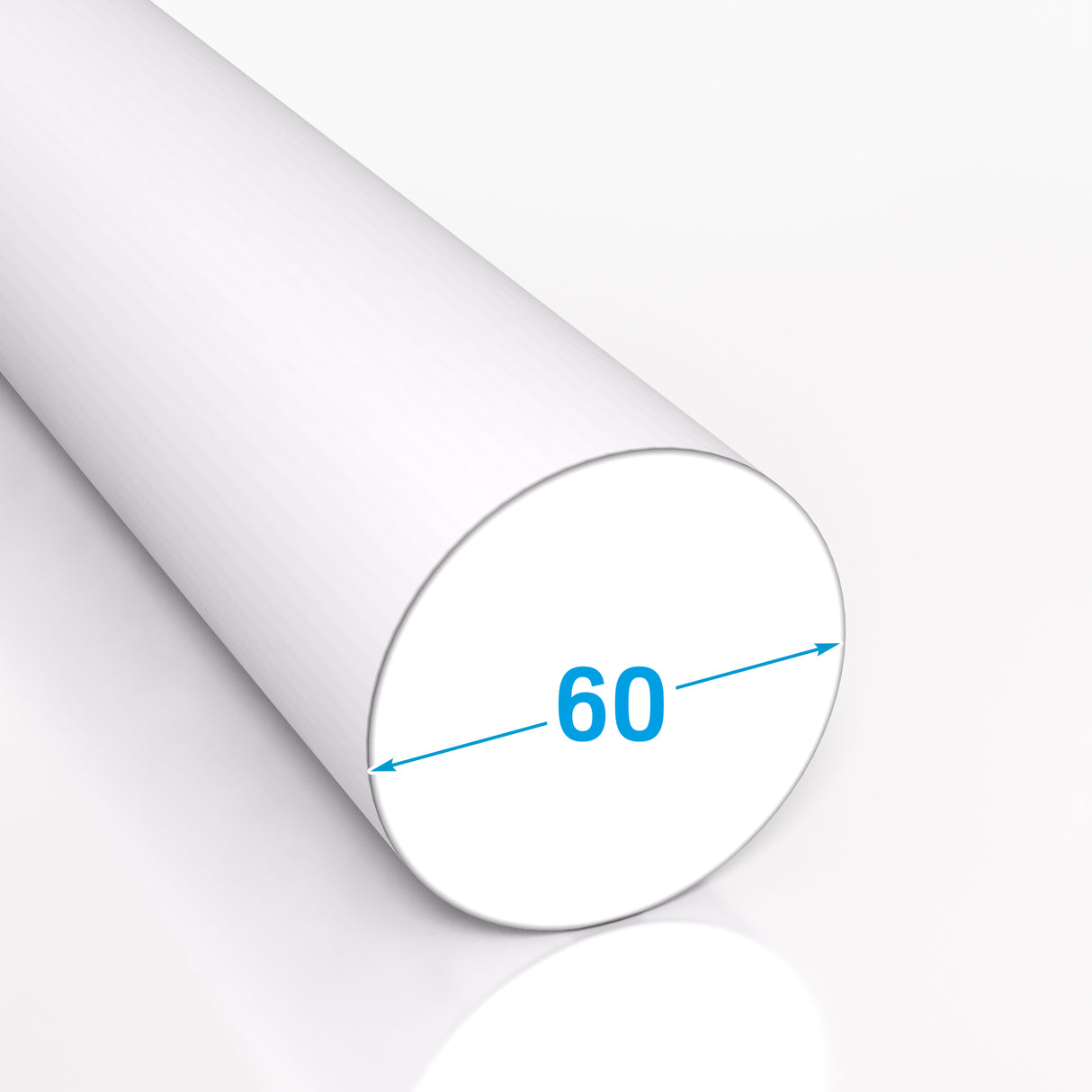 Rysunek techniczny pręta aluminiowego Ø60 mm – średnica aluminium PA6 EN AW-2017A T4 – wizualizacja wymiaru