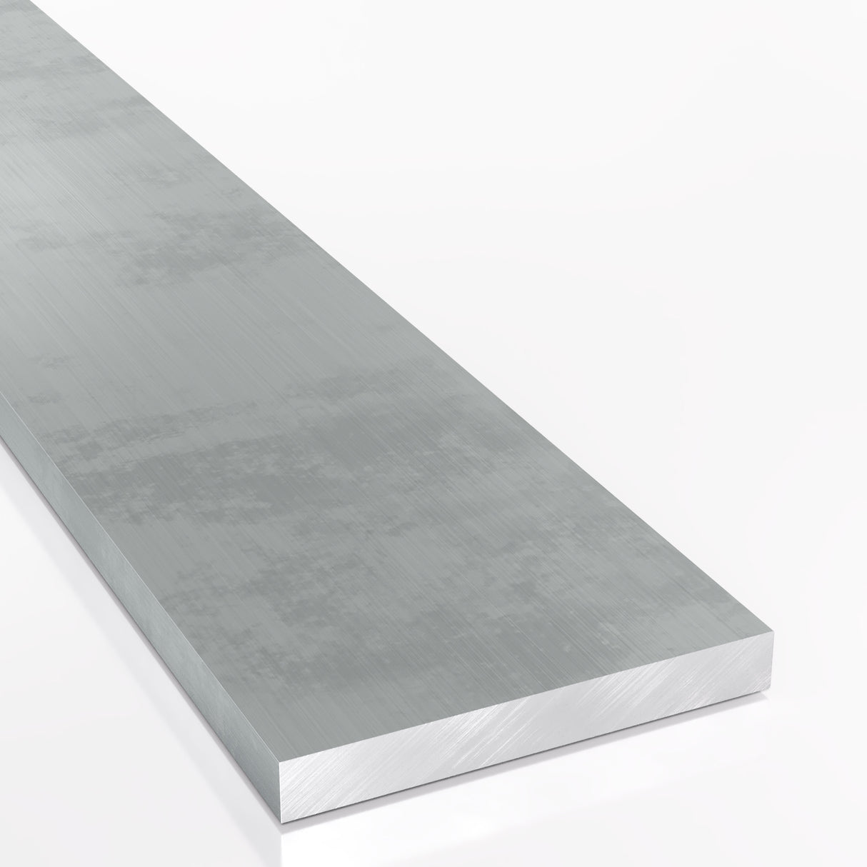 Płaski profil aluminiowy 60x10 mm z widoczną surową fakturą powierzchni aluminium