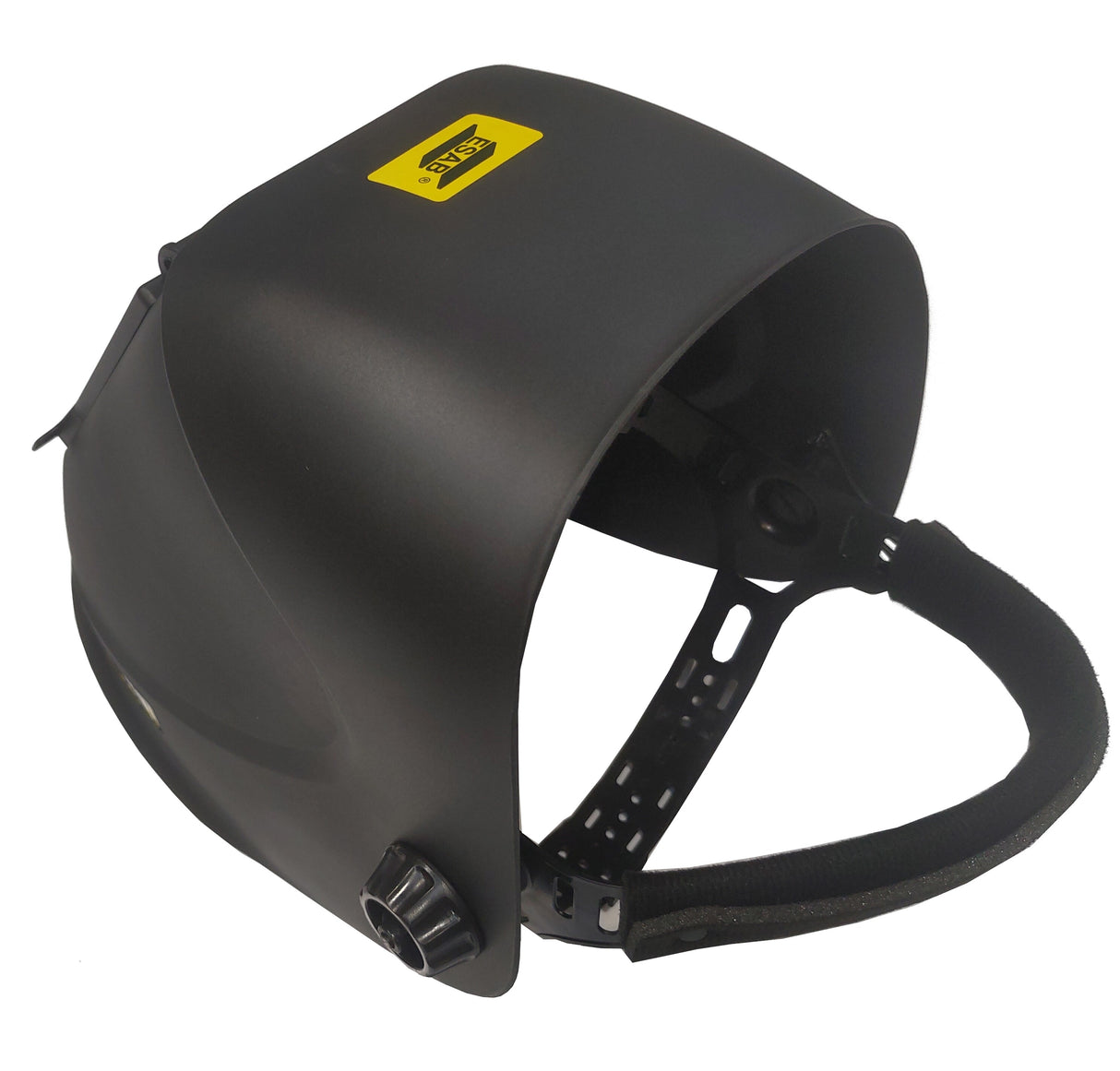 Maska spawalnicza ESAB Eco-Arc II – boczny widok przyłbicy z regulowanym nagłowiem