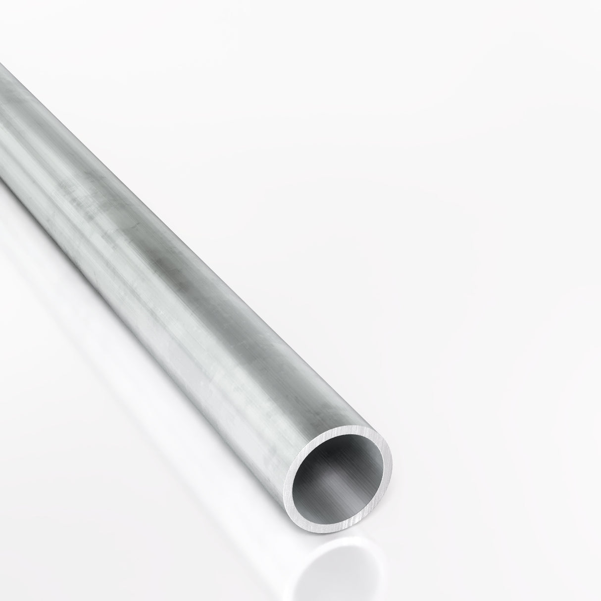 Aluminiowa rura PA38 EN AW-6060 T66 o średnicy 16 mm i grubości ścianki 2 mm widok realistyczny przedstawiający surową matową powierzchnię z charakterystycznymi śladami obróbki