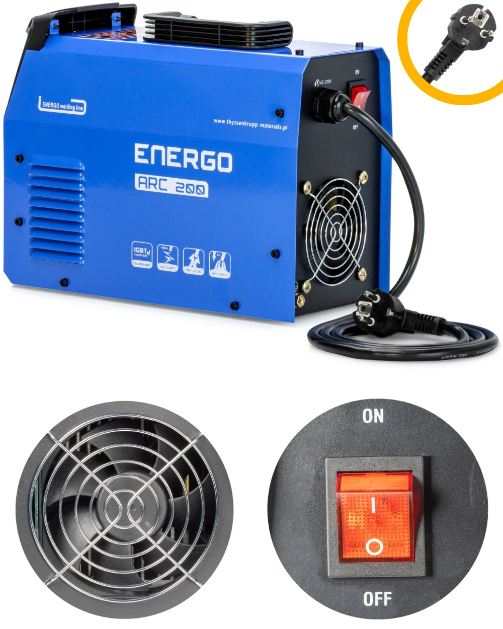 Tył urządzenia – widok na wlot powietrza i zasilanie