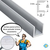 Ceownik aluminiowy 30x20x2 mm PA38 EN AW-6060 T66 z widocznym przekrojem i informacją o możliwych drobnych zarysowaniach powierzchni
