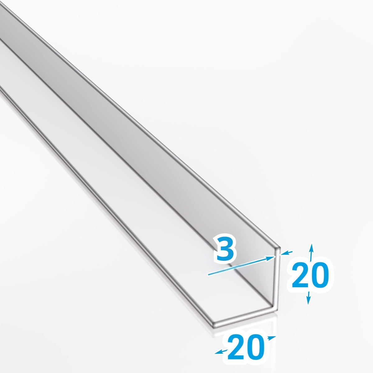 Kątownik aluminiowy 20x20x3 mm PA 38 / EN AW 6060