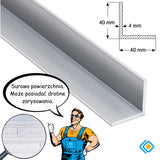 Kątownik aluminiowy 40x40x4 mm PA 38 / EN AW 6060