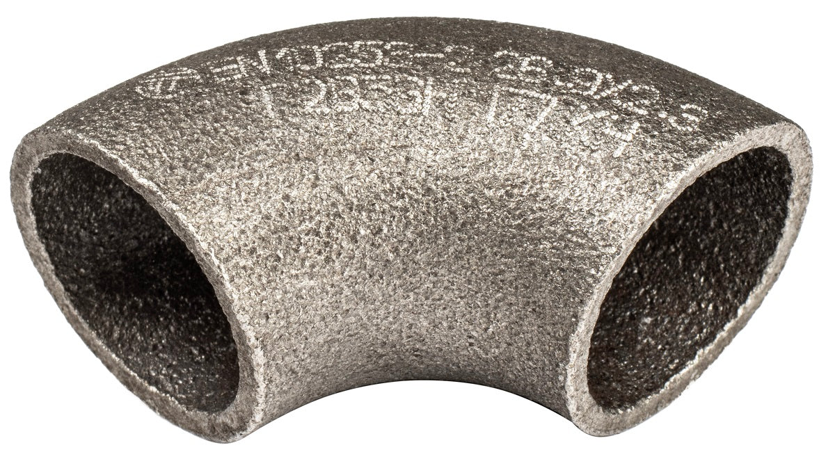 Kolano hamburskie 3/4" (26,9 mm) do spawania, stal P235GH łuk 90° (1.5D), DN20