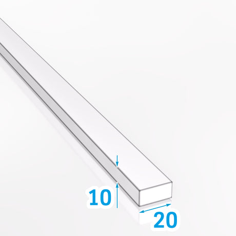 Rysunek techniczny płaskownika aluminiowego 20x10 mm