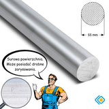 Pręt aluminiowy okrągły fi 55 mm – surowa powierzchnia, przekrój techniczny i wizualizacja aluminium konstrukcyjnego