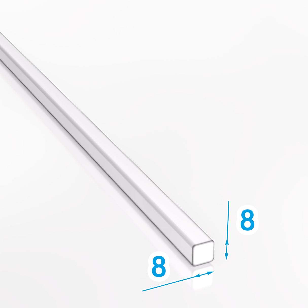 Pręt kwadratowy stalowy 8x8 mm gorącowalcowany S235JR