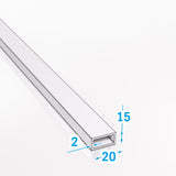 Profil aluminiowy zamknięty 20x15x2 mm PA38 / EN AW 6060 T66