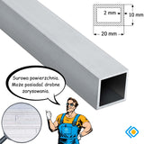 Profil aluminiowy zamknięty 20x10x2 mm PA38 / EN AW 6060 T66