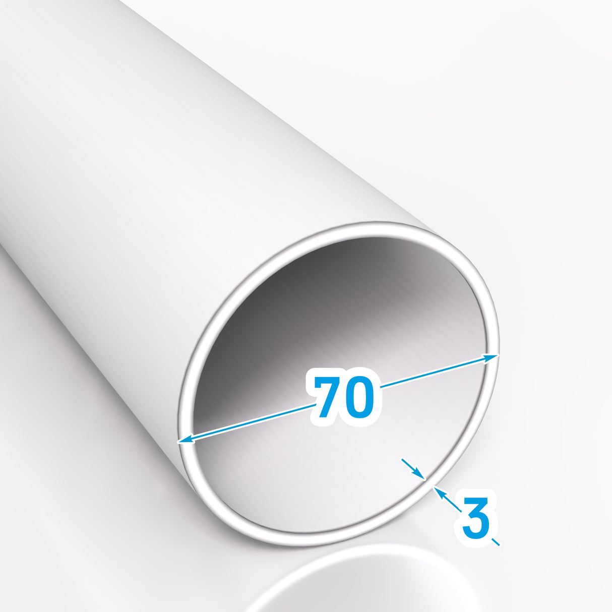 Rura aluminiowa 70x3 mm PA38 / EN AW 6060 T66