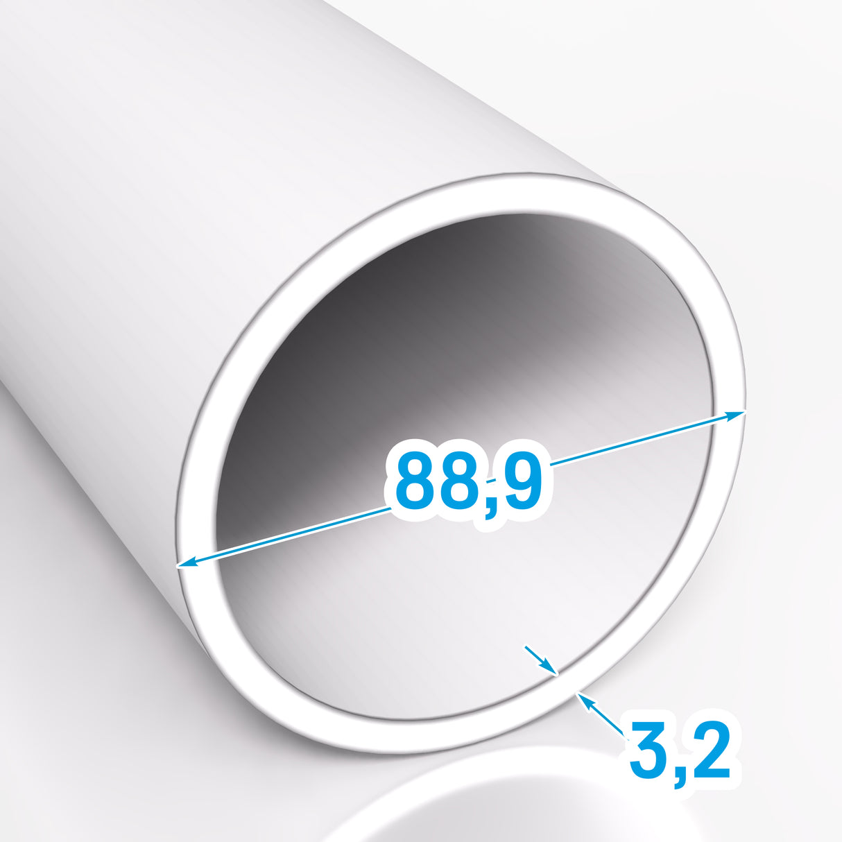 Rura stalowa bezszwowa 88,9x3,2 mm gorącowalcowana S235JR