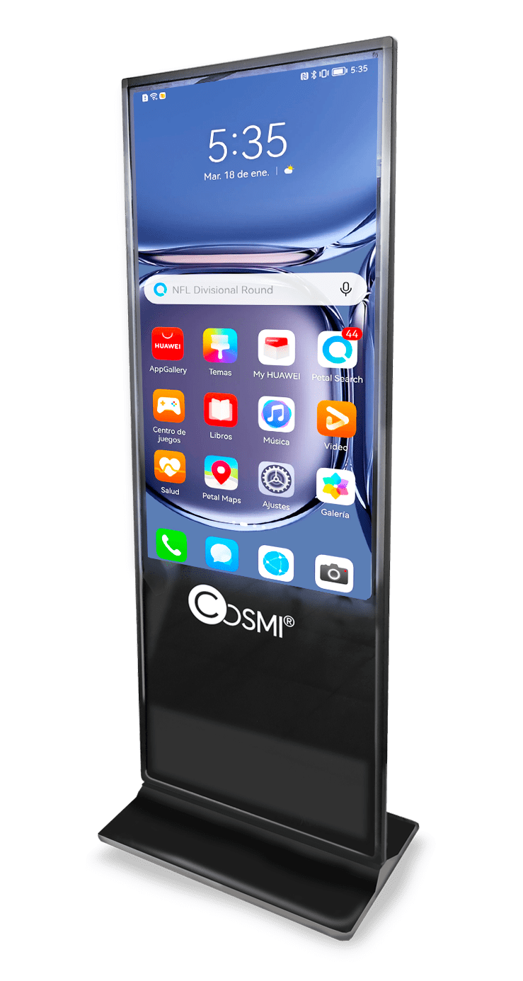 Kiosk multimedialny (totem) LCD dotykowy 55” 4K Android – do wewnątrz