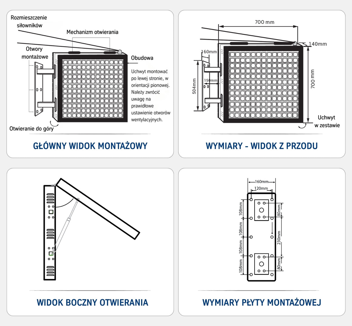 Dwustronny szyld LED Full Color | 700x700 mm | Na zewnątrz