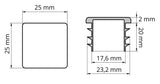 Zaślepka profilu 25x25 mm plastikowa czarna - 10 szt.